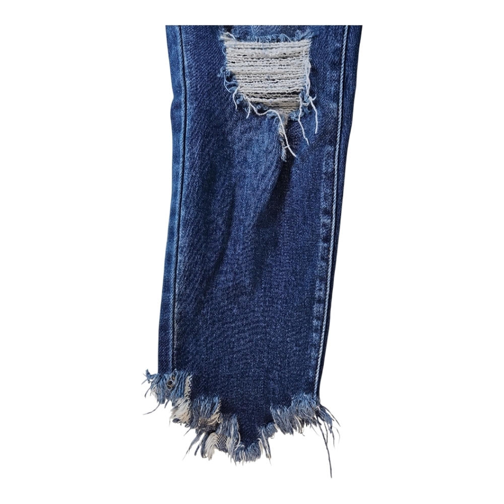 KanCan Audrina Distressed Skinny Mid-Rise Frayed Ankle Jeans Size 9/28 - Picture 2 of 9